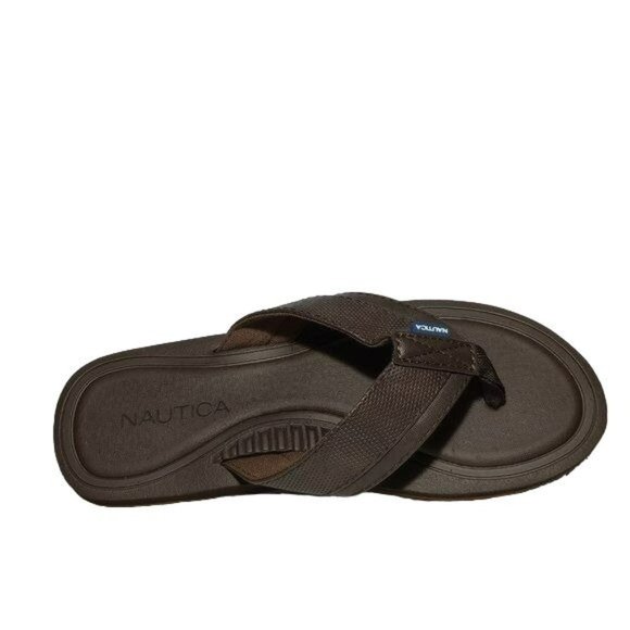 Nautica Men LATMON Sandal  Flip Flop Beach Rubber sole Brown size 8 Summer JN504 - Picture 3 of 4